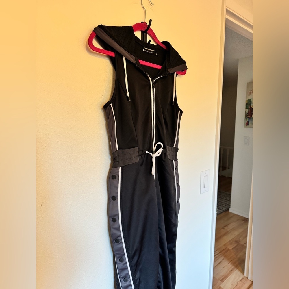 Blanc Noir Vista Track Dress Hood Tear Away Size Small Black White EUC - Picture 4 of 11